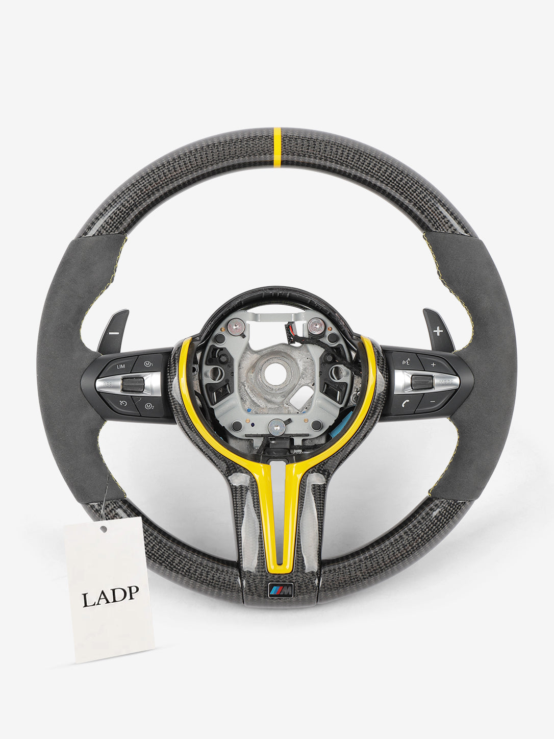 BMW Carbon Steering Wheel with Yellow Accents | LADP