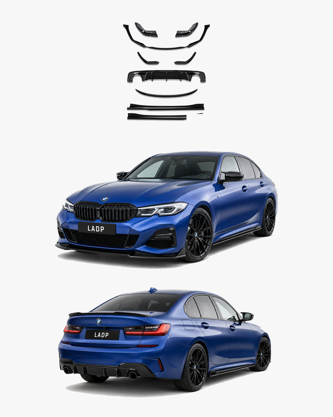 BMW 3 Series G20 Front Lip, Rear Diffuser & Trunk Spoiler Kit 2017–2022 | LADP