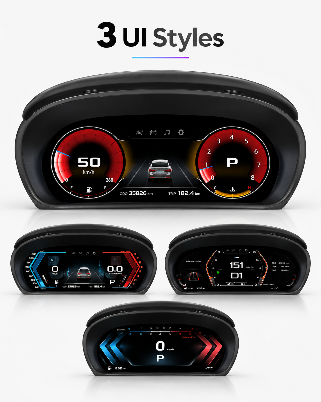 BMW 3 Series E90 E91 E92 11-Inch Digital Instrument Cluster with Wireless CarPlay & Android Auto 2005–2012 | LADP