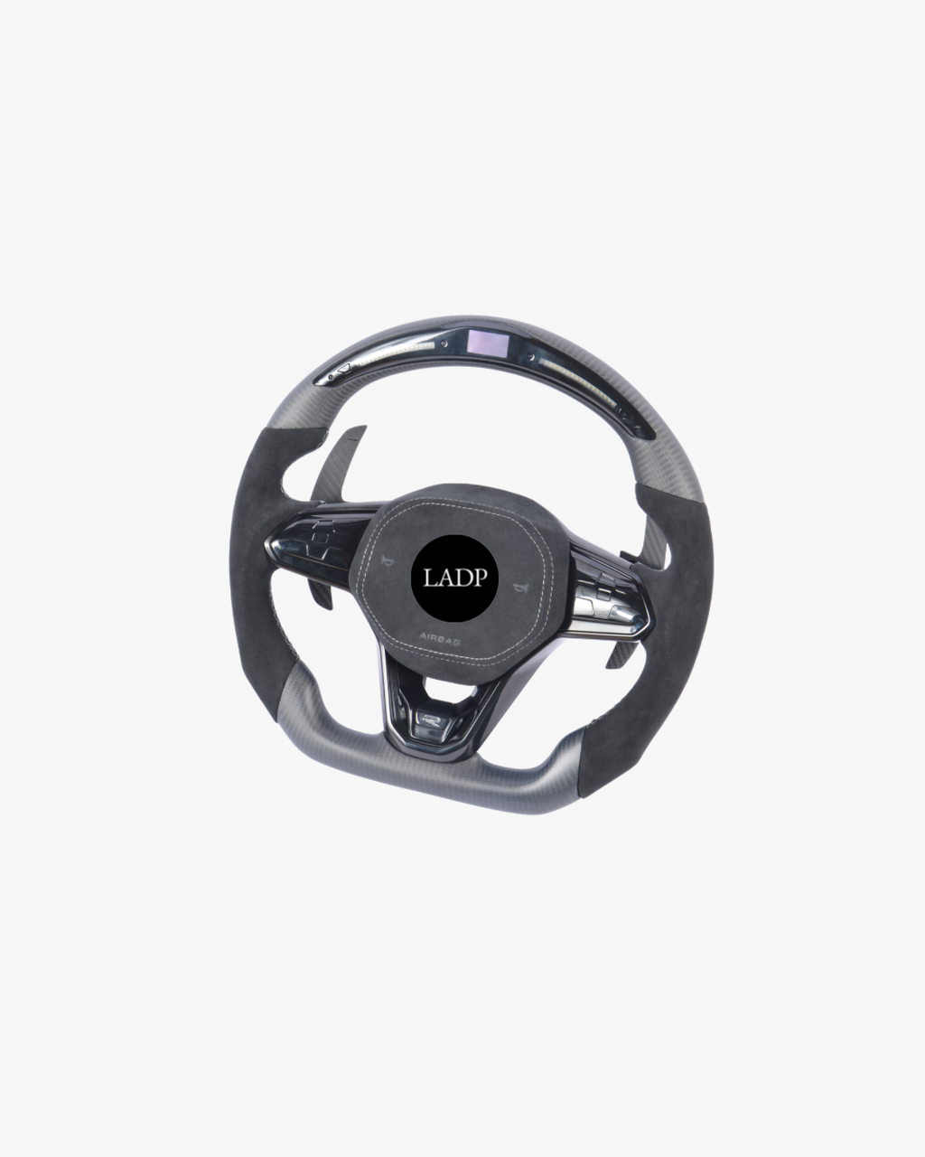 VW Golf 8 GTI R Lenkrad mit LED-Anzeige | LADP Matt Carbon Sportlenkrad