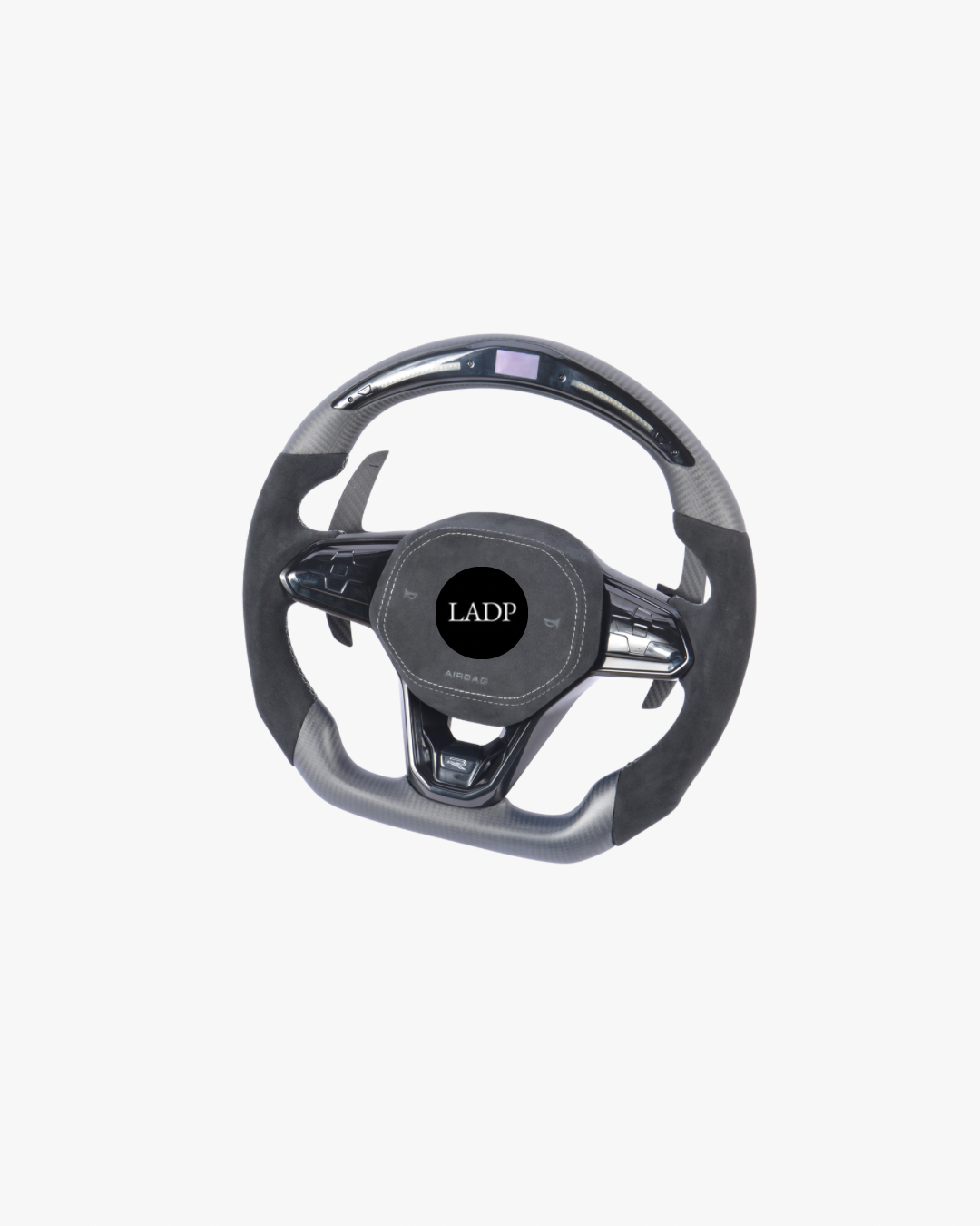 VW Golf 8 GTI R Lenkrad mit LED-Anzeige | LADP Matt Carbon Sportlenkrad