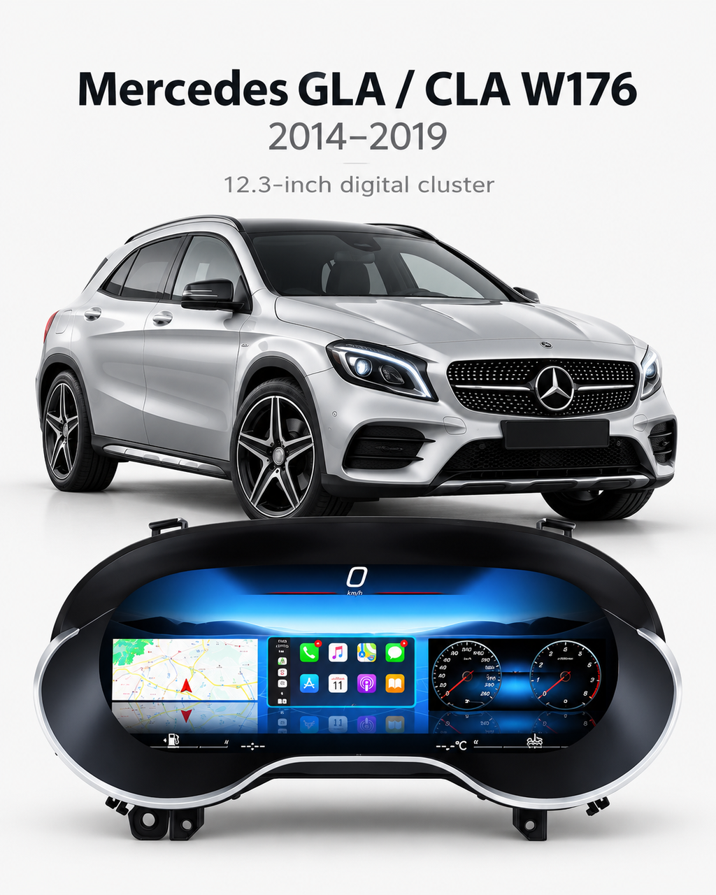Mercedes-Benz A-Class W176, CLA & GLA 12.3-Inch Digital Instrument Cluster 2014–2019 | LADP