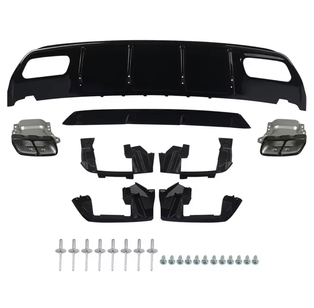 AMG Diffusor für Mercedes A-Klasse W176 (2012–2018) – A45 Style Heckdiffusor mit Endrohren