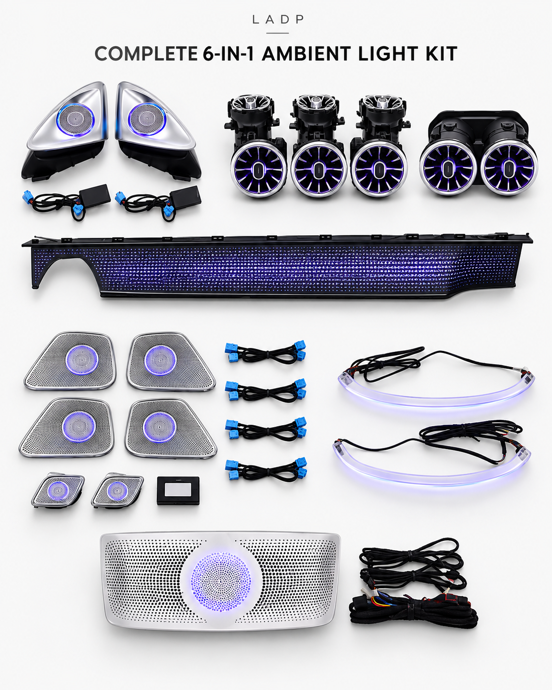 Mercedes A-Class W177 & CLA W118 Complete 64-Color Ambient Lighting Upgrade Set 2019–2023 | LADP