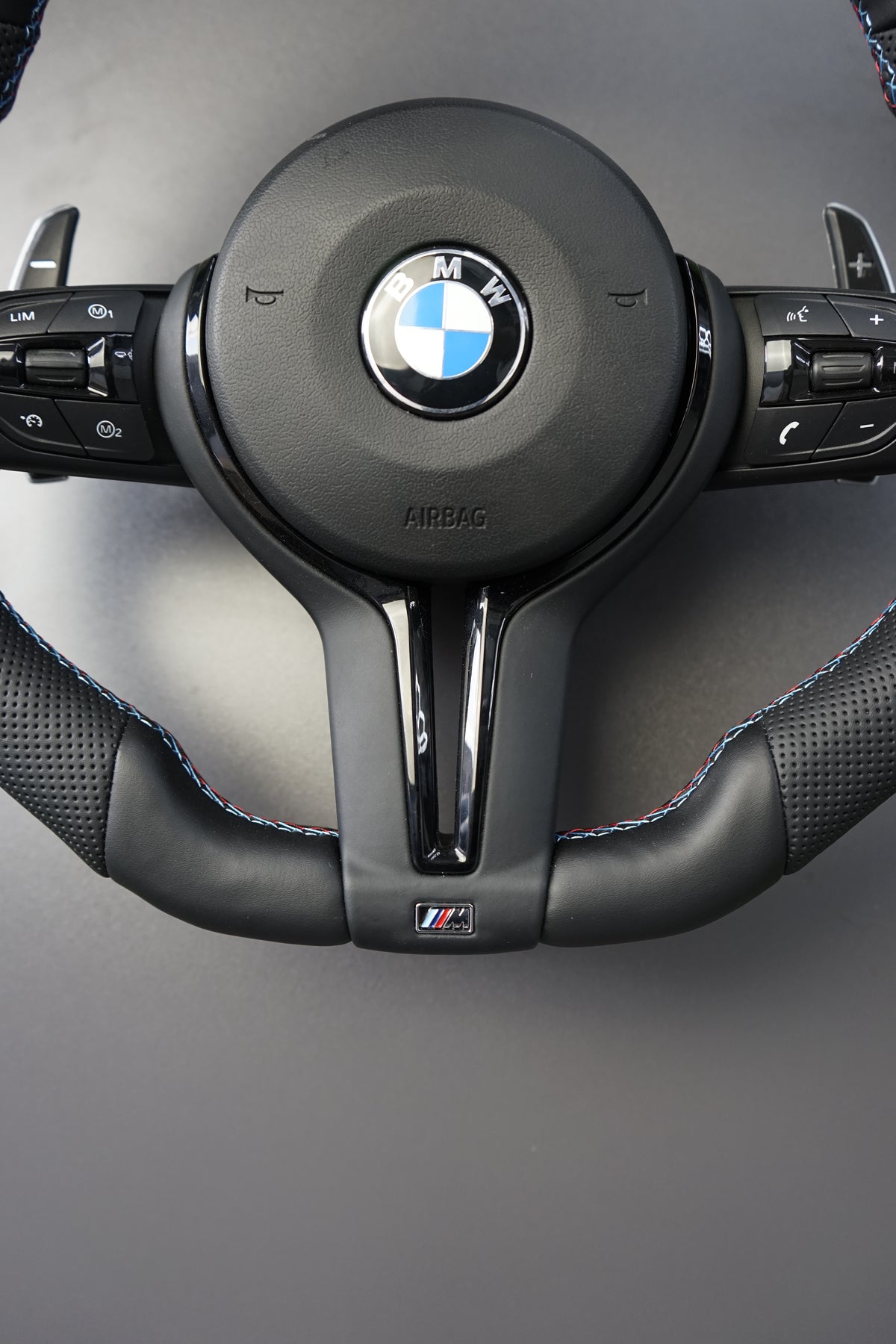 BMW E-Series & F-Series All-Black M-Style Flat-Bottom Performance Steering Wheel | LADP