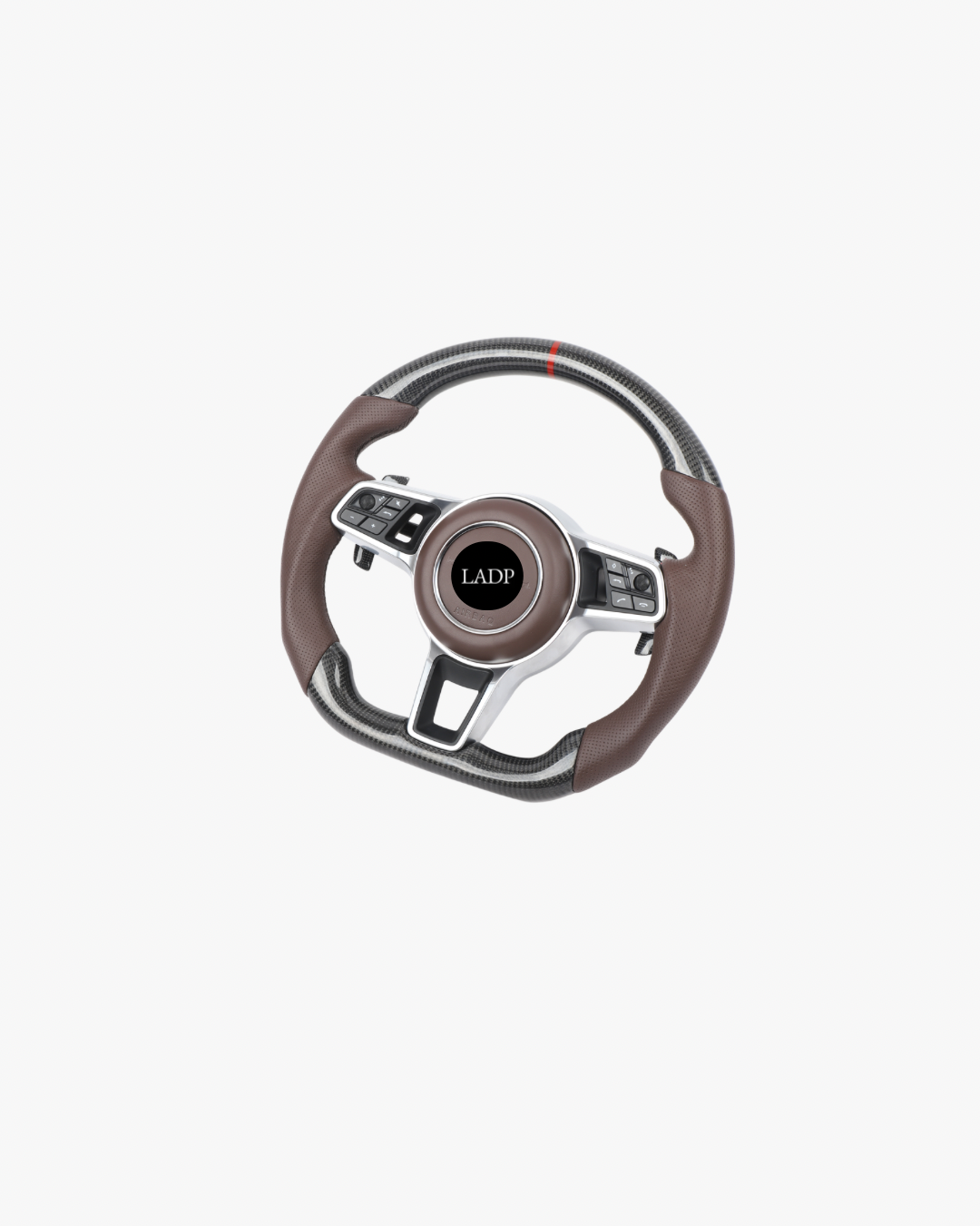 Porsche 911 991 & 718 982 Carbon Leder Lenkrad Braun – Sport Steering Wheel mit 12 Uhr Markierung