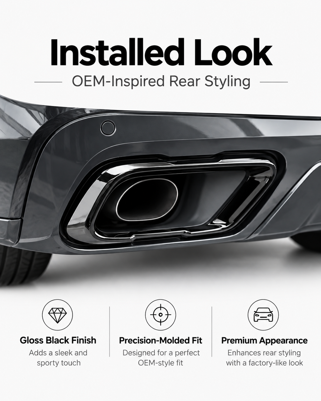 BMW X5 G05, X6 G06 & X7 G07 M Sport Gloss Black Exhaust Trim Covers 2019–2021 | LADP