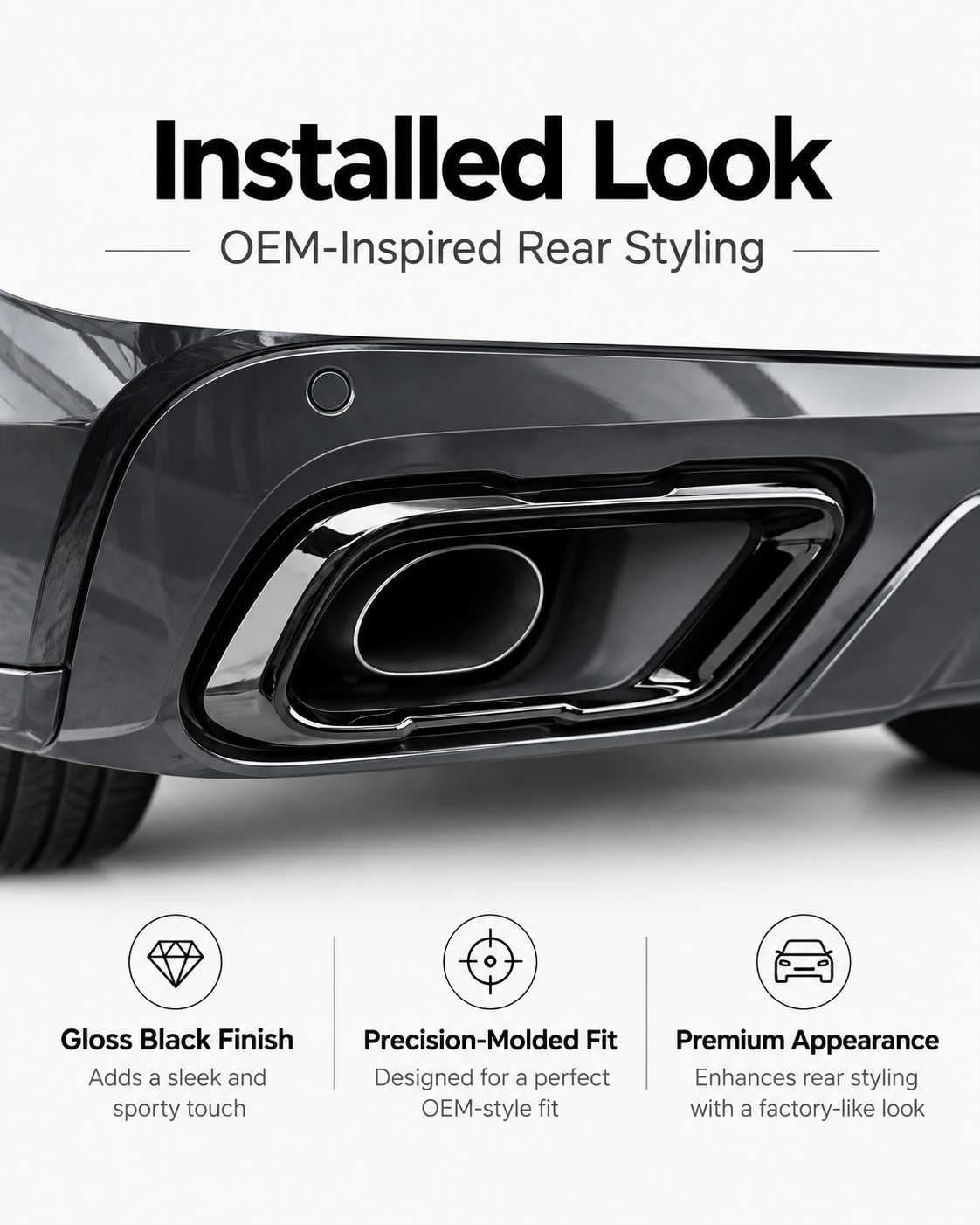 BMW X5 G05, X6 G06 & X7 G07 M Sport Gloss Black Exhaust Trim Covers 2019–2021 | LADP