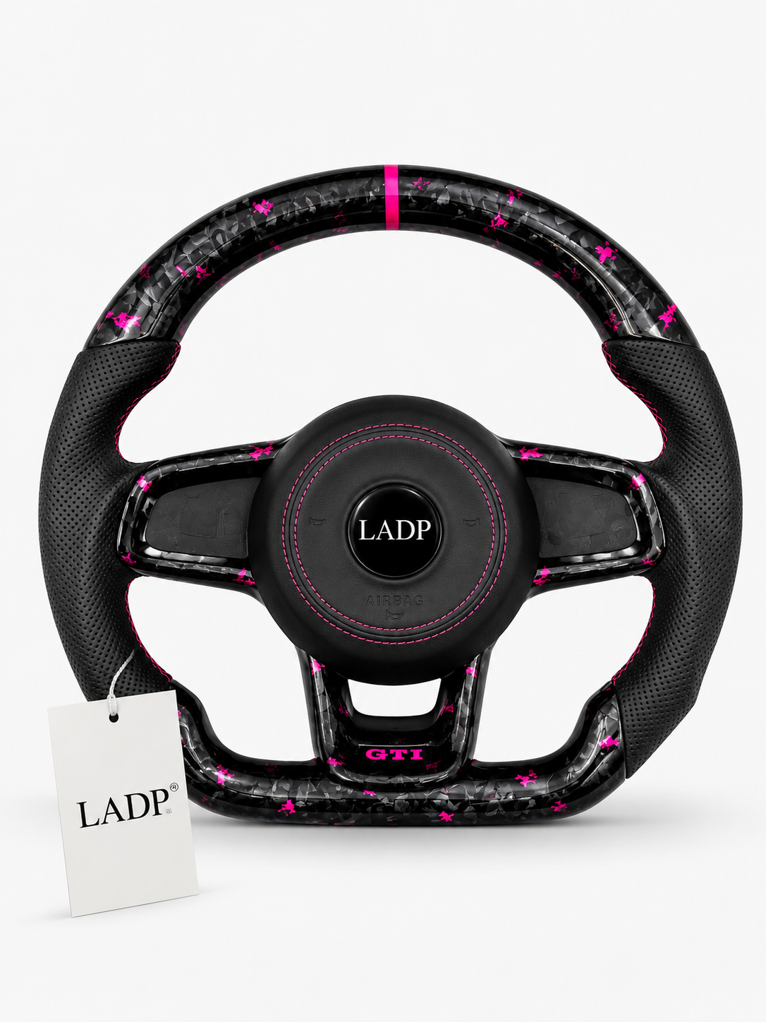Volkswagen GTI Carbon Lenkrad mit Pink Sakura Design | Exklusives Custom Lenkrad