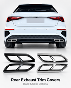 Audi A3 8Y S Line Gloss Black Quad-Outlet Exhaust Frame Covers 2021–2023 | LADP