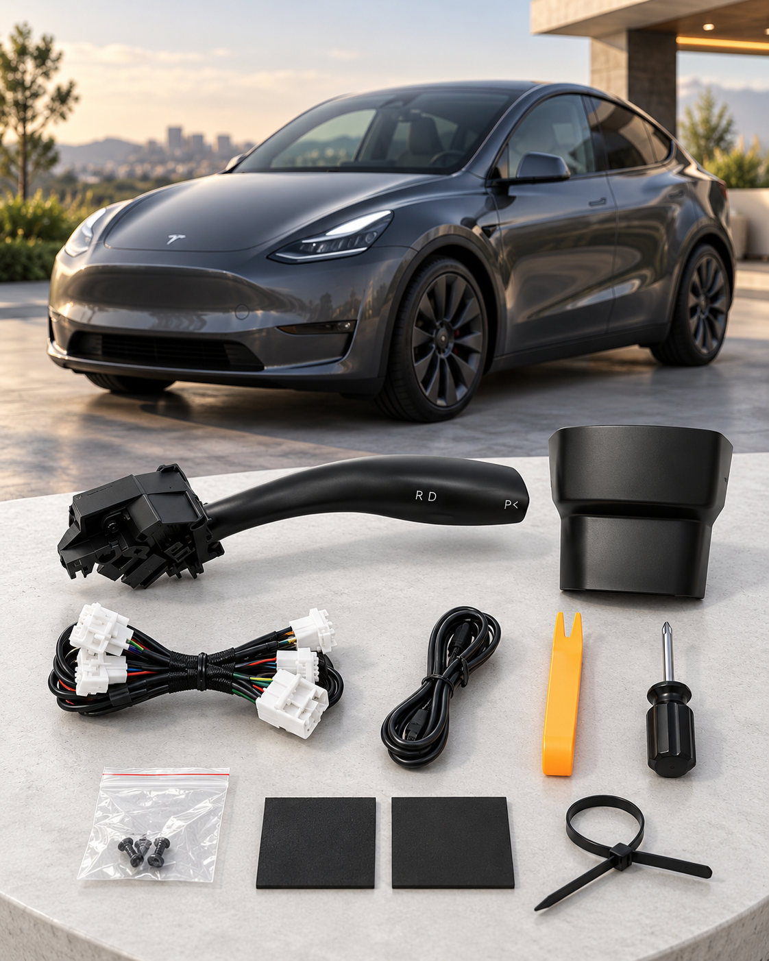 Tesla Model 3 Highland & Model Y Juniper Gear Shift Stalk Retrofit Kit | LADP