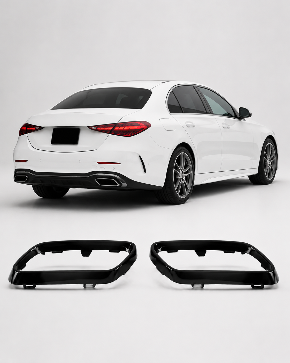 Mercedes C-Class W206 S206 AMG Line crni ukrasni okviri za ispušne cijevi 2022+ | LADP