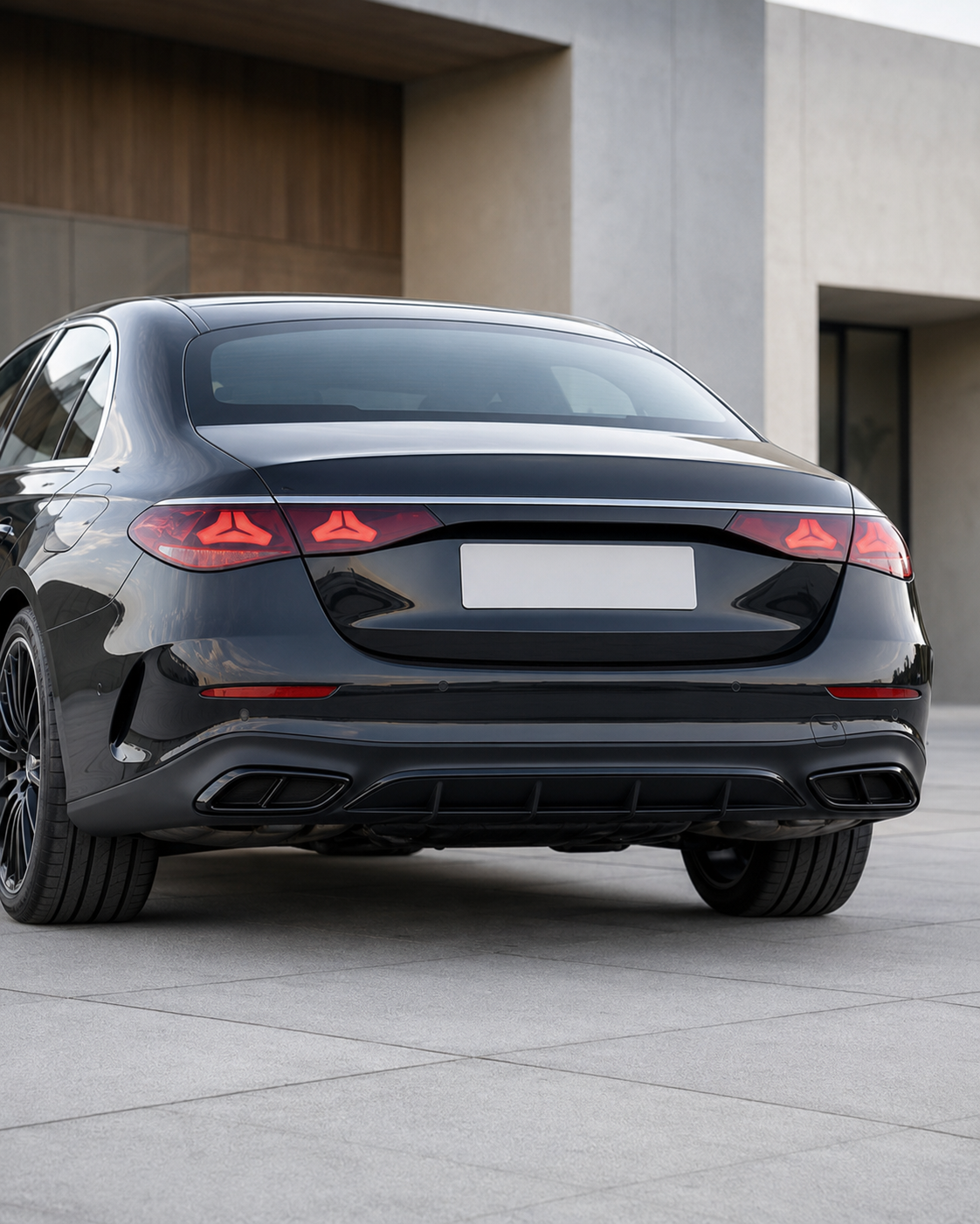 E-Class W214 & CLE C236 AMG Line Gloss Black Look Exhaust Trim Covers 2024–2026 | LADP