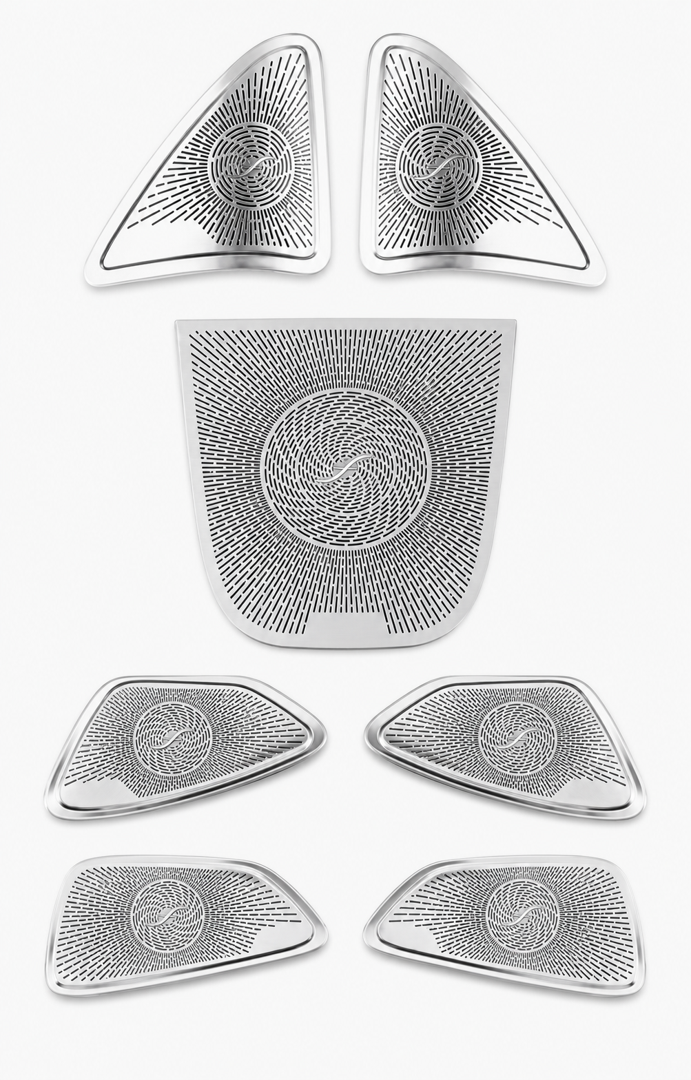 E-Class W214 7-Piece Silver Speaker Cover Trim Set 2024–2025 | LADP