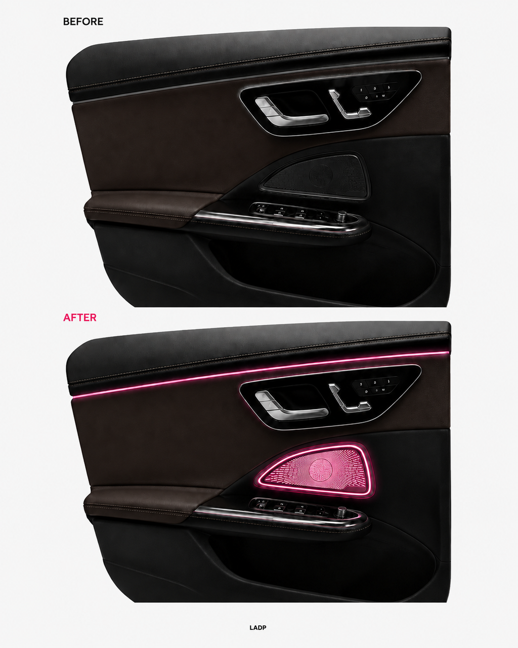 E-Class W214 64-Color LED 4-Door Speaker Covers | LADP