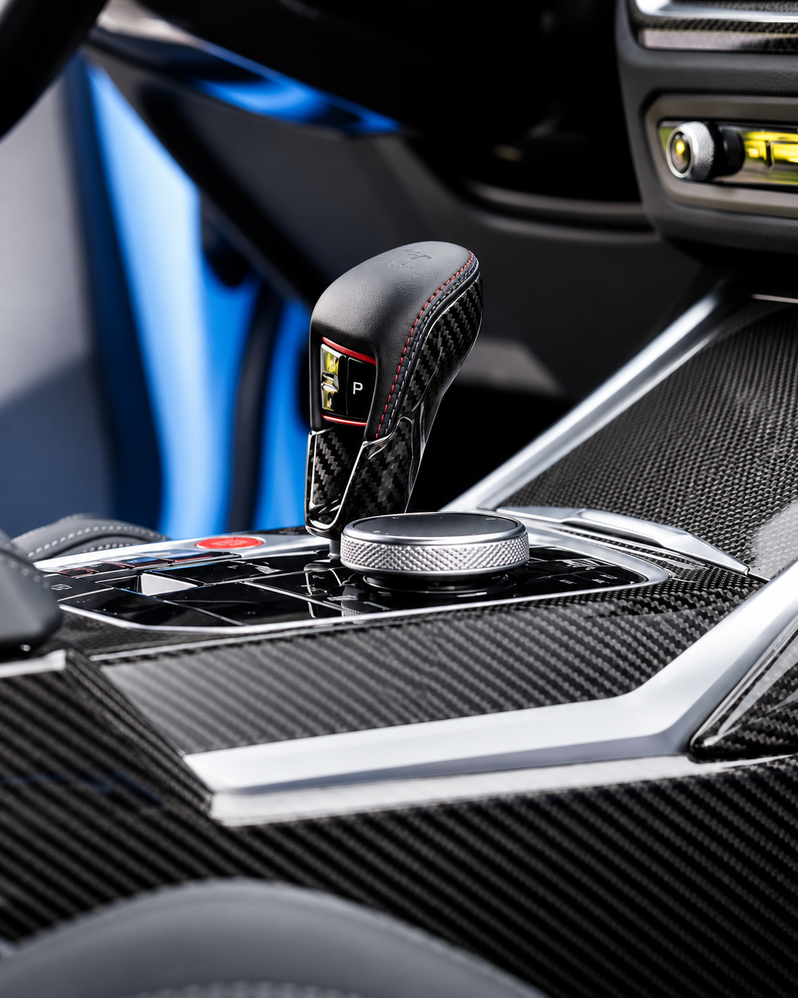 BMW M2/M3/M4/M8, X3M/X4M/X5M/X6M & XM Real Carbon Fiber Gear Selector Cover | LADP