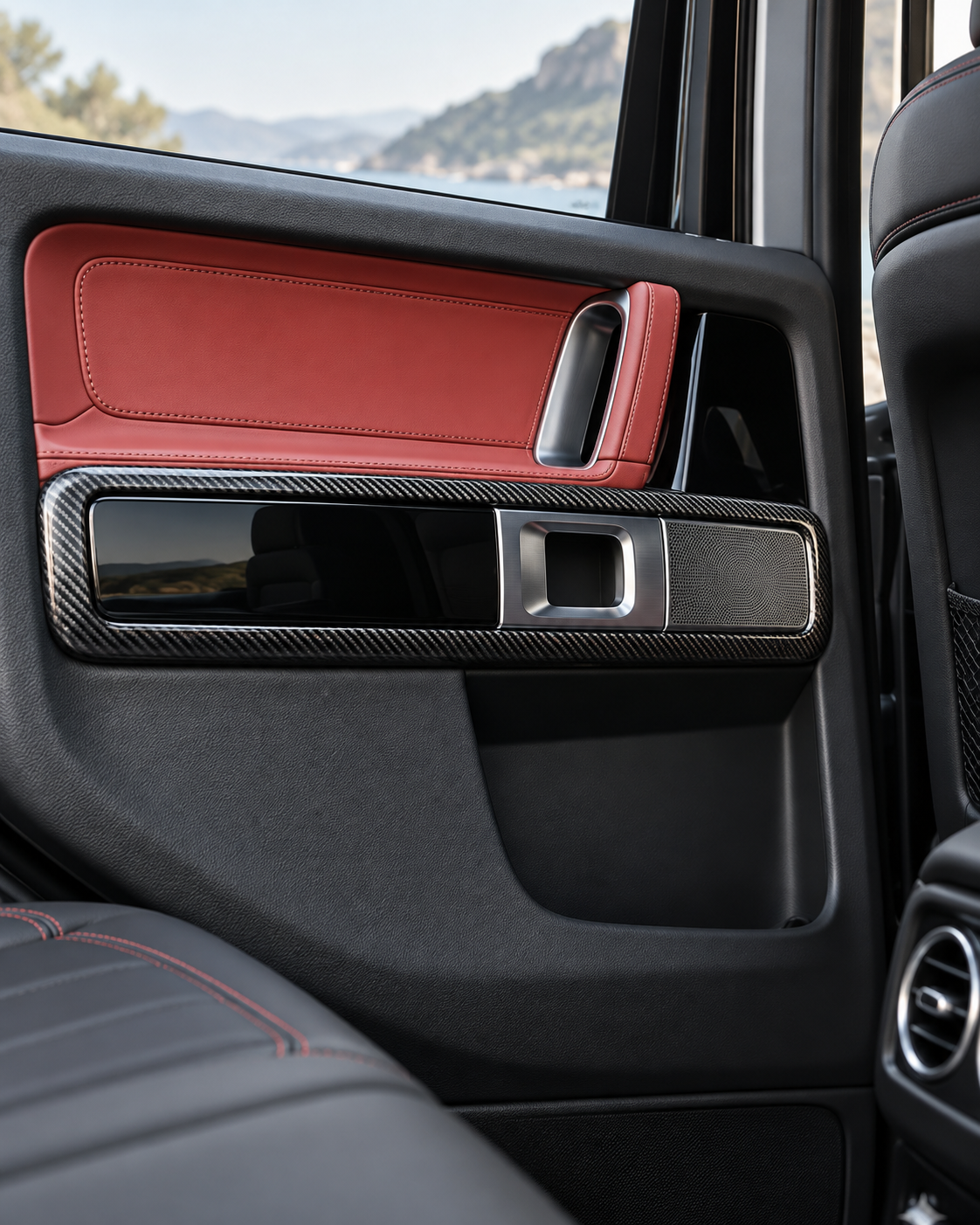 Mercedes G-Class W464 Real Carbon Fiber Interior Door Panel Trim Set | LADP