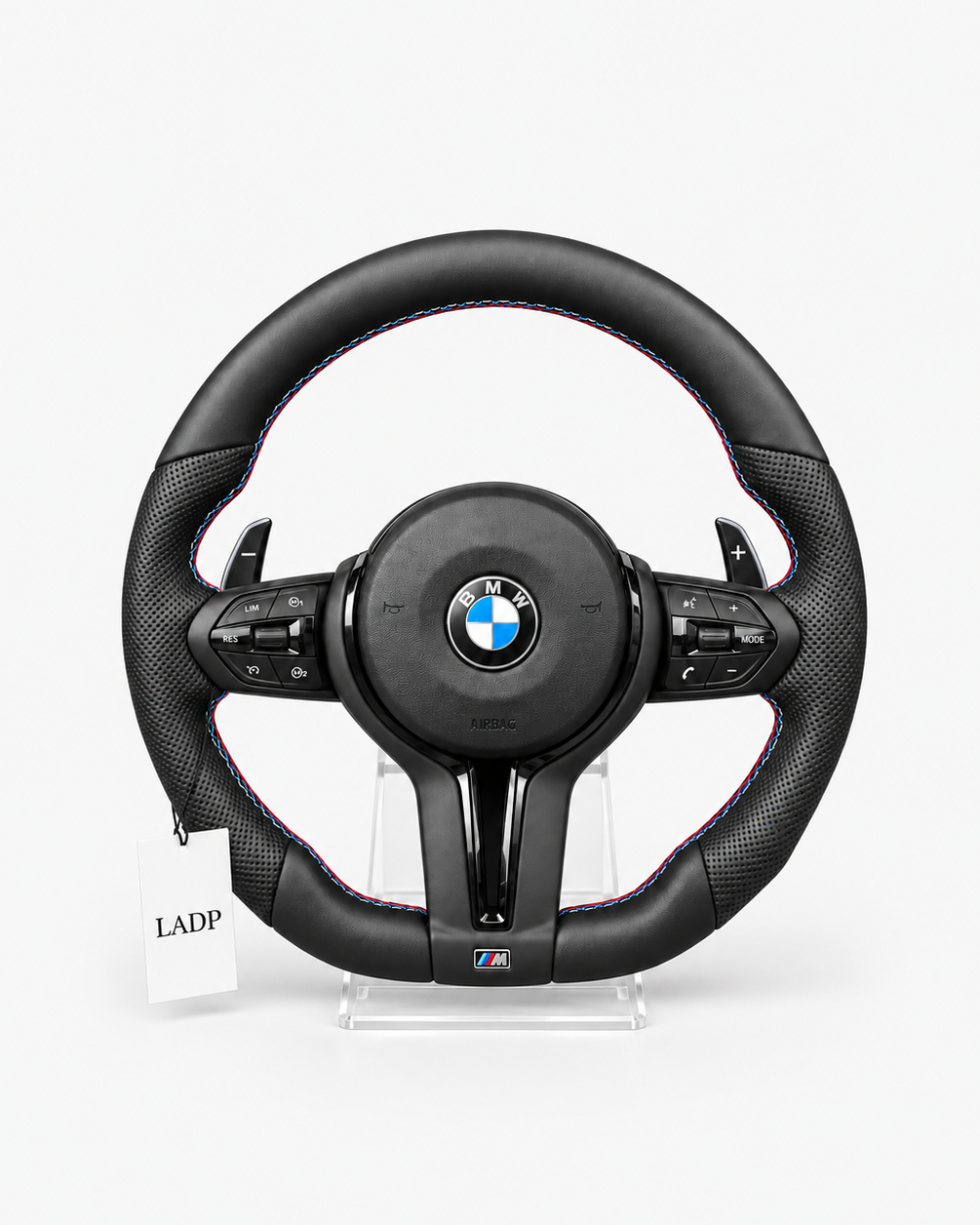 BMW E-Series & F-Series All-Black M-Style Flat-Bottom Performance Steering Wheel | LADP
