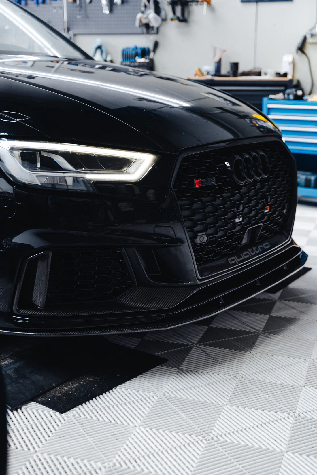 LADP Carbon Fiber Front Middle Frame für Audi RS3 8V – Premium Echtcarbon Frontblende, Kühlergrill Mittelrahmen Exterieur Tuning Upgrade