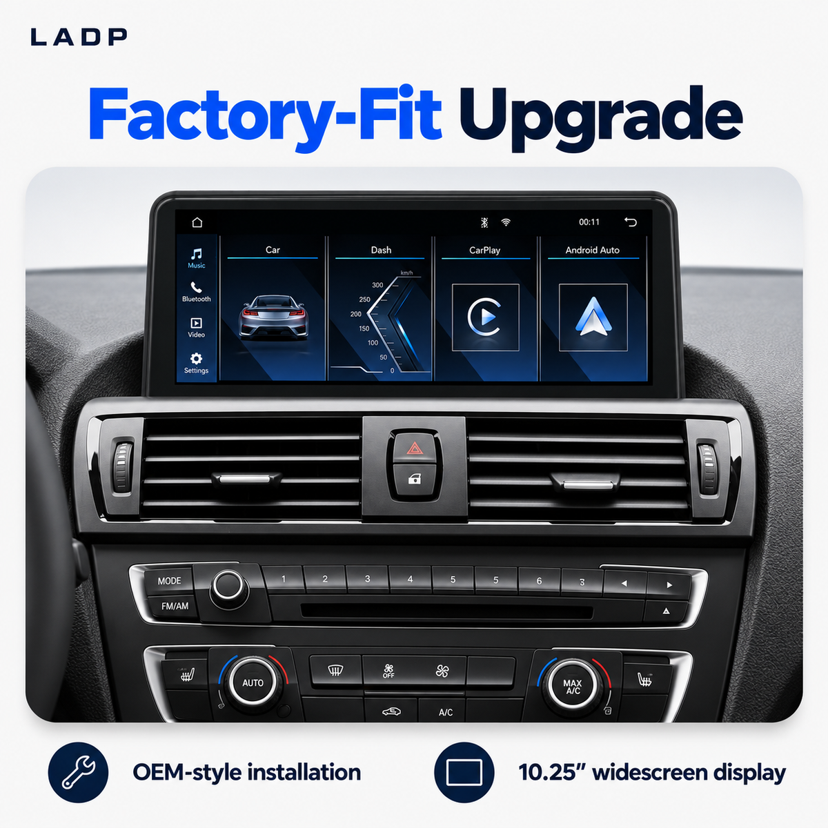 10.25″ Linux Display for BMW 1/2/3/4 Series – Wireless CarPlay & Android Auto