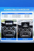 LADP Android 14 Multimedia Display for Mercedes A-Class W176 / CLA C117 / GLA X156 - Wireless CarPlay & Android Auto, Plug & Play
