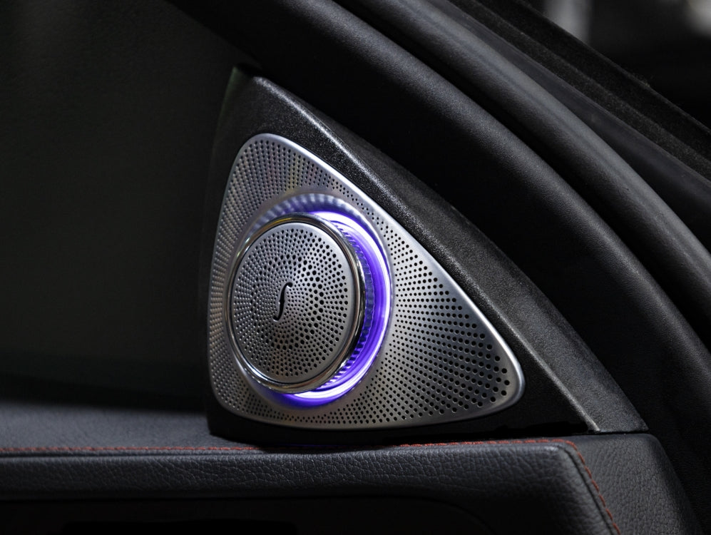 Mercedes W213 W205 W222 X253 – 3D Rotating Tweeter with 64-Color LED Ambient Lighting