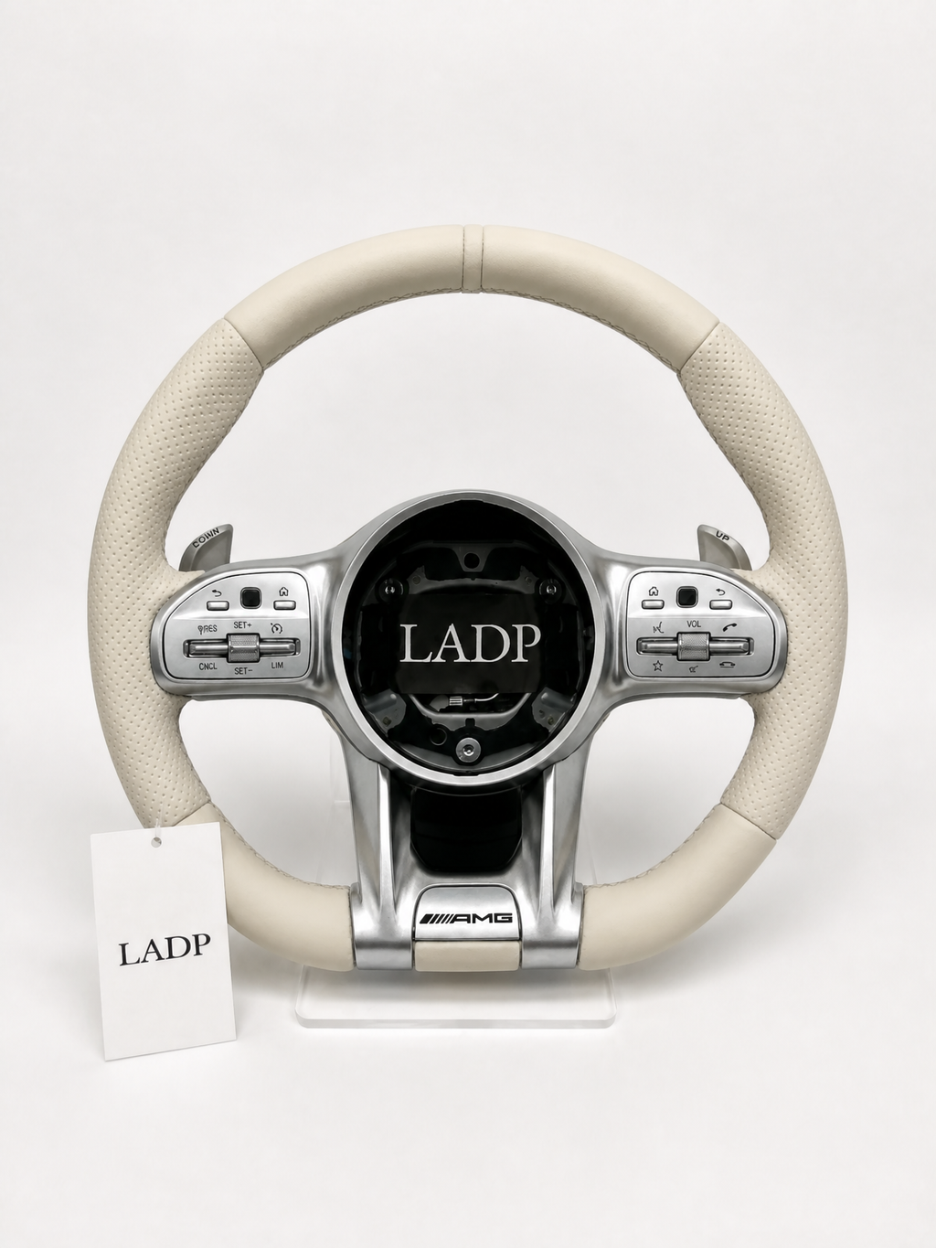 Mercedes Benz AMG steering wheel in white (LADP upgrade package)