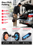 Premium E Scooter 350W | Bis 30 km/h | Reichweite bis 30 km
