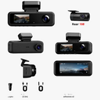 3 Channel Dash Camera with 4K Front Camera, Interior Camera and Rear Camera | GPS, WiFi & Night Vision