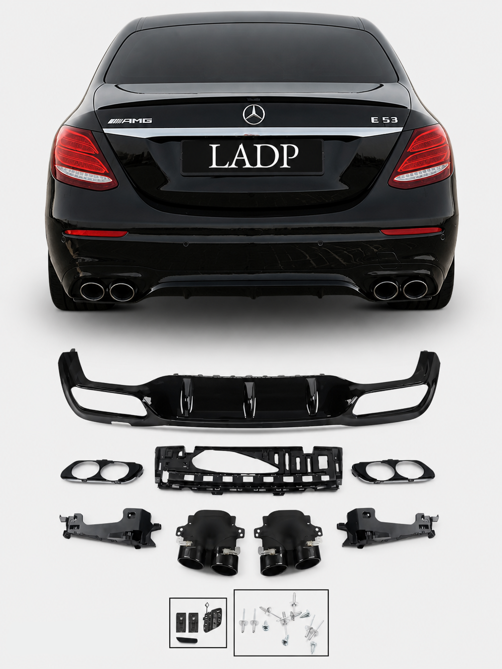 E53 Look Diffusor für Mercedes-Benz E-Klasse W213 – AMG Line Heckdiffusor 2016–2020